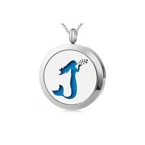 Aromatherapy Essential Oil Diffuser Necklace Mermaid Stainless Steel